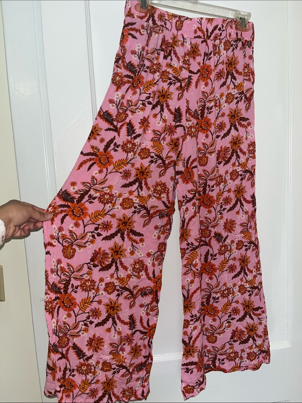 Jessica Simpson Pink Wide-Leg Floral Slit Pants
